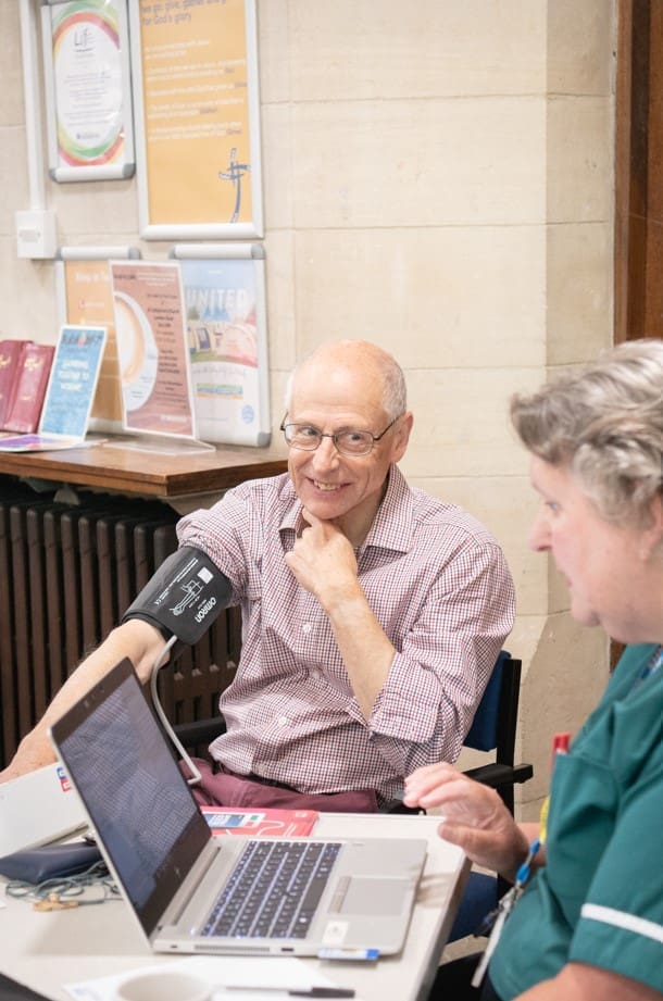 Community blood pressure and health checks