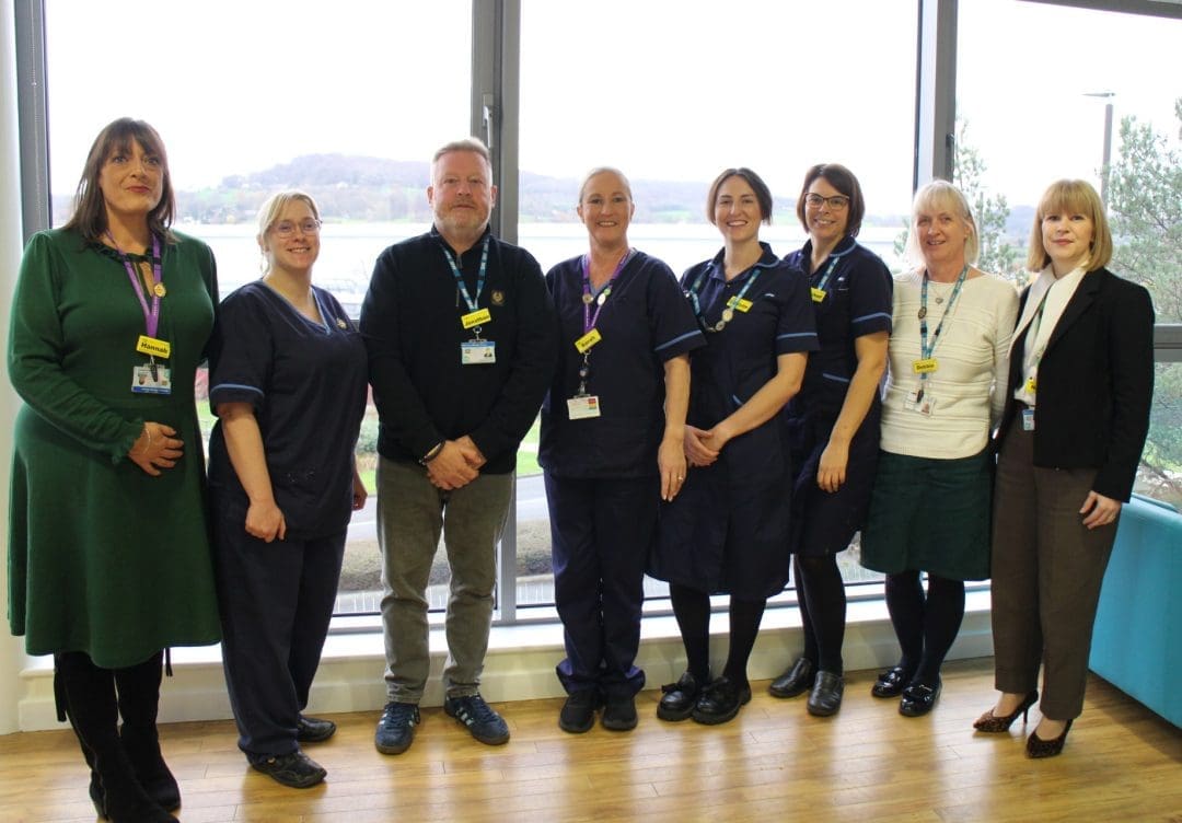 The nurses lined up in a row 